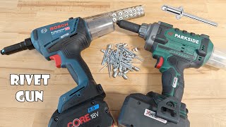 Bosch GRG 18V 16 C Cordless Rivet Gun vs Parkside PBNSG 20Li A1 [upl. by Oriana]