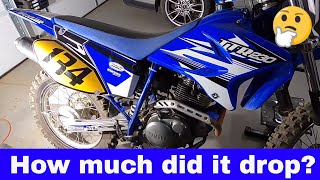 LOWERING A YAMAHA TTR230 DIRTBIKE WITH A YAMALINK HOW LOW DID IT GO2020 [upl. by Allemrac]