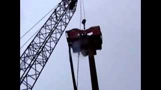 Pile driving with a BM700 PD and PvE 110M vibration hammer [upl. by Gustaf642]