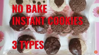 No Bake Cookies 3 Type  No bake biscuits  No bake biscuit dough  biscuit recipe without oven [upl. by Nell884]