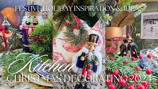 2024 COZY CHRISTMAS KITCHEN DECORATE WITH ME  Festive Holiday Decorating Ideas [upl. by Ecyak926]