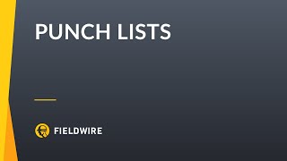 Punch Lists in Fieldwire [upl. by Leahcimluap]