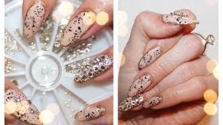 Glamorous Border Nail Art With Swarovski Crystals [upl. by Ruyam210]