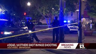 21 people shot at least 4 dead in mass shooting at Birmingham Alabama’s Five Points South [upl. by Nettle]