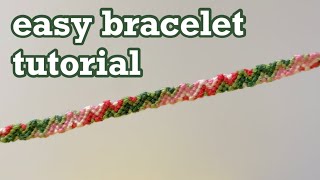 how to make easy bracelet  string bracelet tutorial  friendship bracelet arrowhead pattern diy [upl. by Ayr]