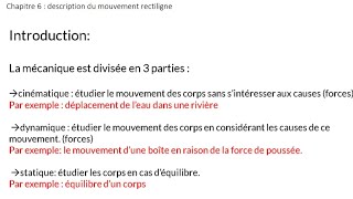 EB10 chapitre 6 description du mouvement rectiligne partie 2 [upl. by Wylma]