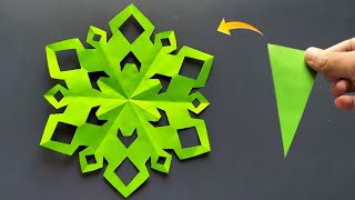 How to cut snowflakes out of paper easy  cutting Snowflakes from paper  paper snowflake maker [upl. by Aiceila]