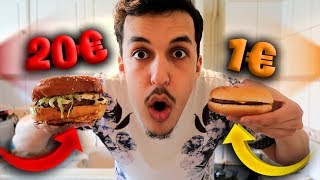 BURGER À 1€ VS BURGER À 20€ [upl. by Baxy]