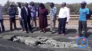 Naivasha MP Jayne Kihara assesses damaged section of the NaivashaMahi Mahiu Road by earthquake [upl. by Obellia]