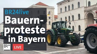 Bauernproteste Auftakt der Aktionswoche mit zentraler Veranstaltung in München  BR24live [upl. by Sirrot]