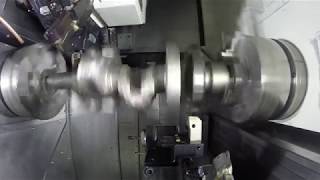 Crankshaft Machining on a Nakamura WT300 [upl. by Elokyn]