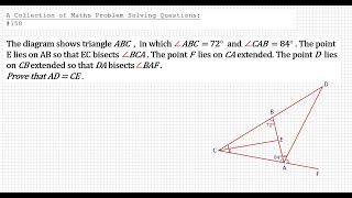 A Collection of Maths Problem Solving Questions158 Finding Angles  Proof [upl. by Cristal124]