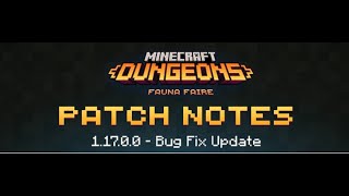 Minecraft Dungeons  Patch Notes v1 17 0 0 [upl. by Zacharias]