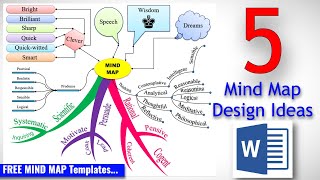 5 Mind Map Design Ideas in MS Word  Mind Map Word Template  Mind Map in Word Document [upl. by Akital]