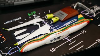 AIRBALTIC AIRBUS A220 1200 LITHUANIA LIVERY UNBOXING [upl. by Chor841]