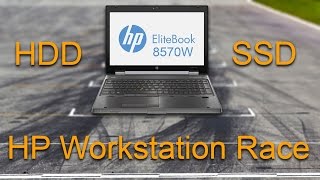 HP Elitebook Workstation 8570W Race  HDD vs SSD boot and shut down [upl. by Iaw325]