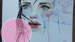 Watercolor drawing  Aquarelle Gone girl [upl. by Krusche188]