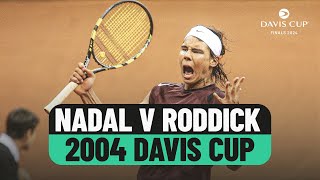 18yearold Rafael Nadal v World No 2 Andy Roddick  Spain v USA 2004 Davis Cup Final [upl. by Guthry]