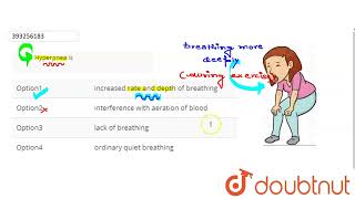 Hyperpnea is  CLASS 12  BREATHING AND EXCHANGE OF GASES  BIOLOGY  Doubtnut [upl. by Aissatan]