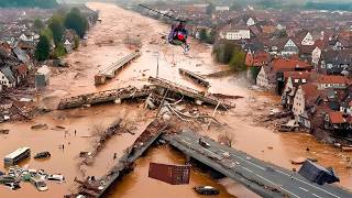 7 Minutes ago Chaos in Austria Flash flooding swept away bridges and houses in Tyrol Austria 2024 [upl. by Nnayelhsa591]