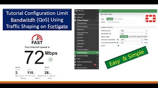 FortiGate Firewall  Tutorial Limit Bandwitdh QoS Using Traffic Shaping [upl. by Lamarre]