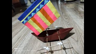 Paper Boat Making Vinta Miniature  Fast and Easy Steps [upl. by Aloise]