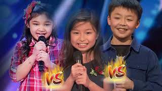 Celine Tam vs Jeffrey Li Angelica Hale All Song Americas Got Talent 2018 [upl. by Miarzim696]