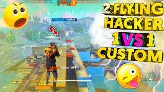 Hacker VS Hacker  2 Flying Hacker 1 VS 1 Custom Fight  Must Watch  Garena Free fire [upl. by Adnerol]