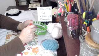 Beginners knitting loom make a dishcloth [upl. by Kelby]