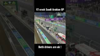 Formula 2 crash between Theo Pourchaire and Enzo Fittipaldi  Saudi Arabian GP Formul 1 [upl. by Post]