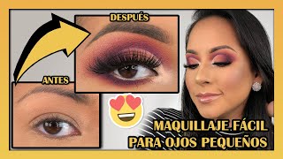 😍 Maquillaje para Ojos PEQUEÑOS Paso a PasoSemi Cut Crease🔥 [upl. by Etiam]