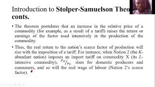 STOLPER SAMUELSON THEOREM [upl. by Aciraa956]