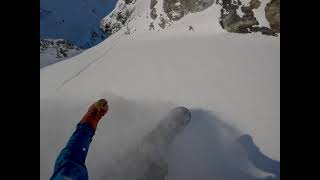 Snowboarding the south face of holmbukttinden Lyngen Alps [upl. by Faro729]