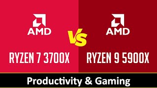 AMD Ryzen 7 3700X vs AMD Ryzen 9 5900X  Productivity amp Gaming RTX 3080 [upl. by Cigam]