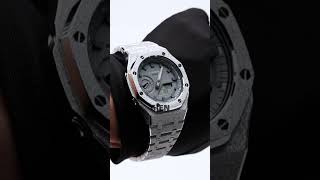 Casioak forst mod kit for Casio Gshock ga2100gmgmas Silver watchcase with stainless steel strap [upl. by Klusek974]