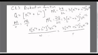 Elasticity of Substitution CES Production Function [upl. by Melborn]