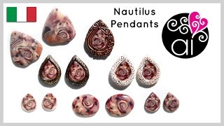 Polymer Clay Tutorial  Ammonite Cabochon  Nautilus Pendants  Incastonare col Fimo  ITALIANO [upl. by Aihtniroc]