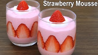 Strawberry Mousse Recipe  Easy Strawberry Dessert [upl. by Macdermot129]