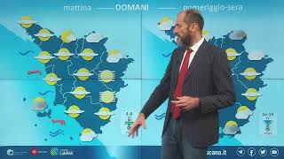 Il meteo di oggi Gio 7 in Toscana  poco nuvoloso salvo velature domani possibili piogge sulla costa [upl. by Johnathon]