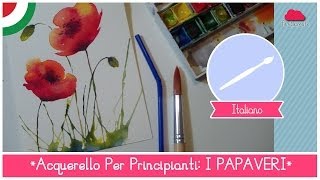 Corso di Acquerello BASE Come dipingere i PAPAVERI con una CANNUCCIA  LEZIONE 17 [upl. by Aniela]