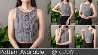 How to Crochet Cable Stitch Tank Top  Pattern amp Tutorial DIY [upl. by Sirhc144]