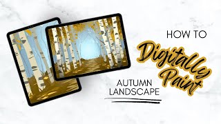 PROCREATE How to Create an Autumn Landscape Illustration Tutorial [upl. by Delos140]