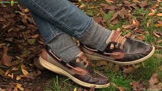 Fashion Shoot Sperry Topsider boat shoe product showcase up close outdoors in Fall weather [upl. by Silsby]