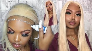 HOW TO INSTALL A PLATINUM BLONDE LACE WIG ON WOC  YOOWIGS [upl. by Dot76]