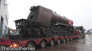 34053 quotSir Keith Parkquot returns to Herston Works  Swanage Railway 22022024 [upl. by Rossy884]