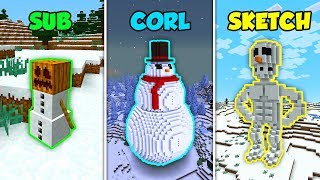 SUB vs CORL vs SKETCH  SNOWMAN in Minecraft The Pals [upl. by Laumas11]