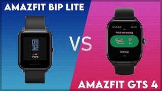 Amazfit Bip Lite vs Amazfit GTS 4 Comparison [upl. by Maro]