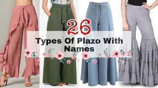 26 Types Of Palazzo With Names  Different Types Of Plazo With Names  Latest Plazo Pant Design 2021 [upl. by Derick]