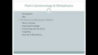 Intro III 2 Platos Epistemology amp Metaphysics [upl. by Araz]