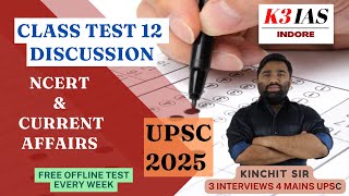 UPSC PYQ MCQ PRELIMS 2025  TEST SERIES  BY KINCHIT SIR  K3 IAS INDORE  UPSC MPPSC 2025 [upl. by Maleeny]